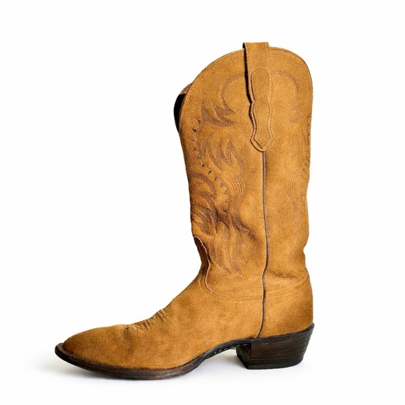 Nocona Classic Women's Full Suede Western Cowboy Boots Brown Size 8.5 D USA - Picture 2 of 13